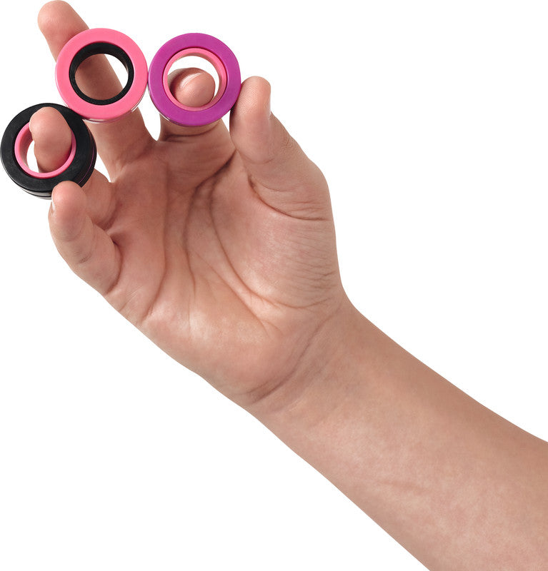 Folia Finger Spin Fidget-Spielzeug – 3 Stück, Kunststoff, Pink
