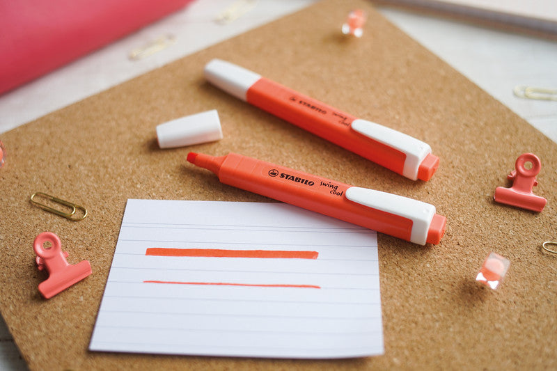 STABILO swing cool Pastel Edition Textmarker korallenrot – Keilspitze, 1–4 mm