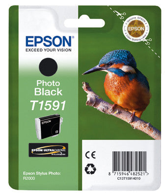 Epson Tintenpatrone T1591, Schwarz – für Inkjetdrucker/Multifunktionsgeräte