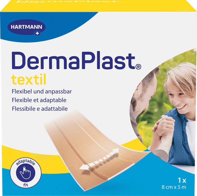 Dermaplast Pflaster – hypoallergen, zuschneidbar – braun – Textil – für Wunden – 80 × 5000 mm