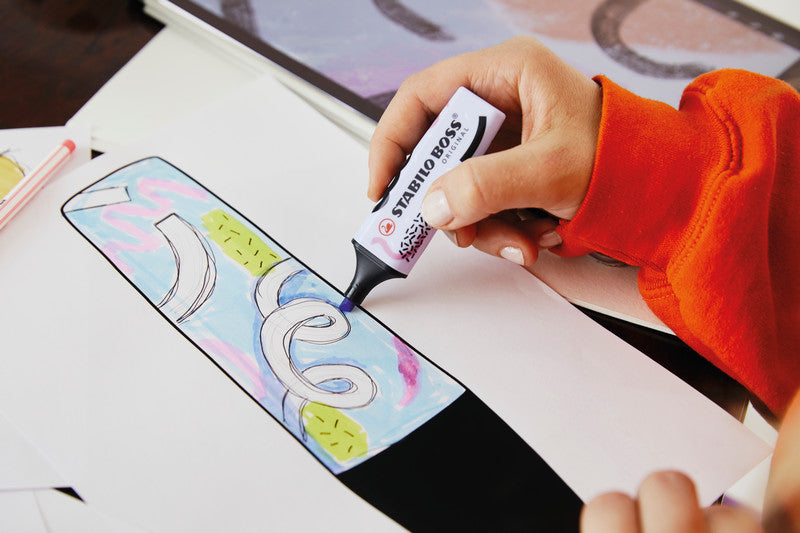 STABILO BOSS Original Textmarker Set 4 Pastellfarben – Keilspitze, 2–5 mm