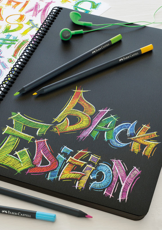 Faber-Castell Buntstifte Black Edition – 12 Farben, im Kartonetui, Ø 3 mm, dreikantig, FSC