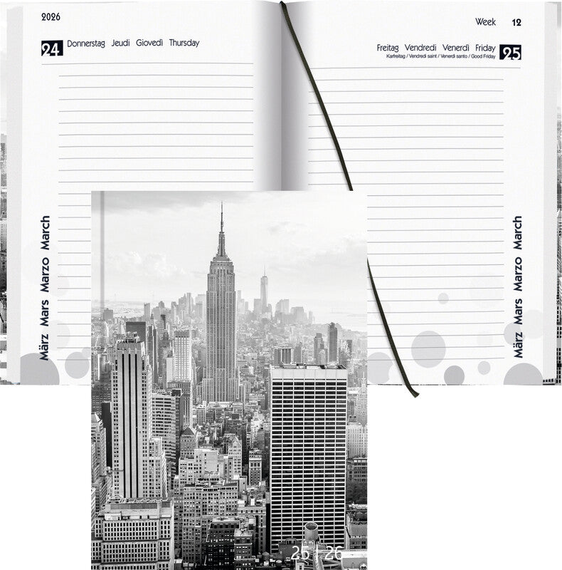Biella mydiary Schüleragenda – 1 Tag/Seite, gebunden, 12 × 16,5 cm, Aug–Jul, City, FSC