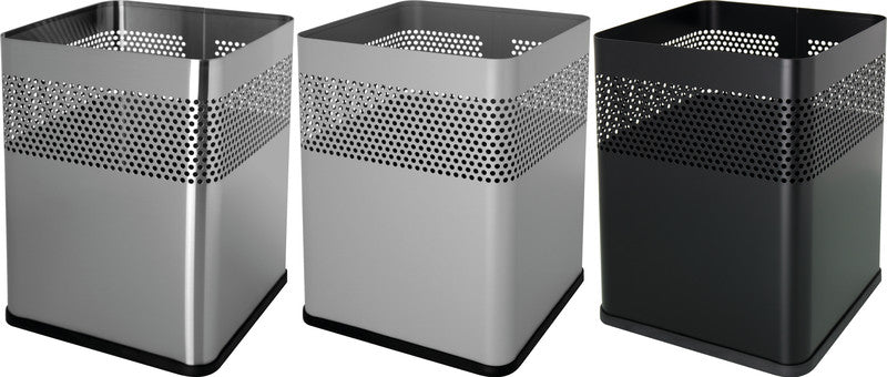 Helit Papierkorb the dot – 15 l – Edelstahl – Ø 255 × H 321 mm