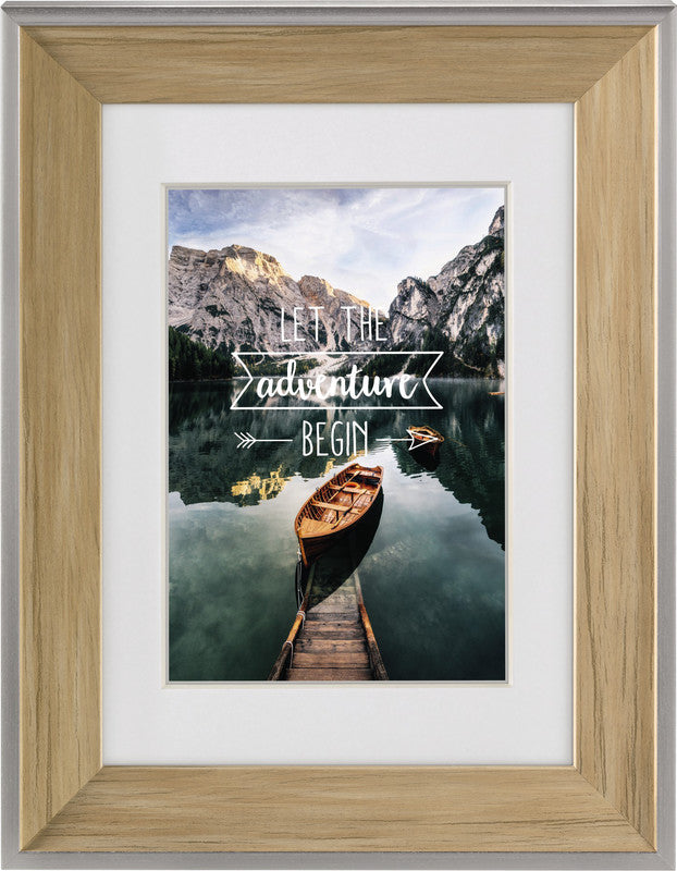Hama Bilderrahmen Sierra, Kunststoff, Natur, 19 × 24 cm, mit Aufsteller und Aufhänger – eco:plus