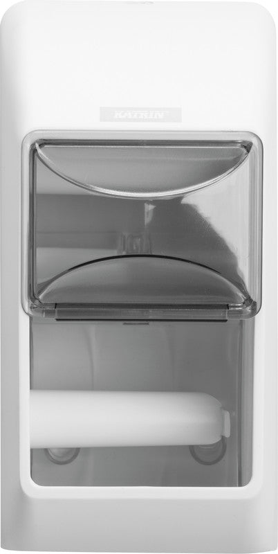 Katrin Toilettenpapierspender – Kunststoff, Weiss, für 2 Rollen, 14,5 × 14,5 × 30,0 cm