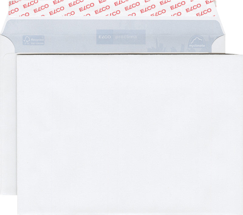 Elco Couvert C5, ohne Fenster, selbstklebend, weiss, 100 g/m², mit Innendruck – 25 Stk.