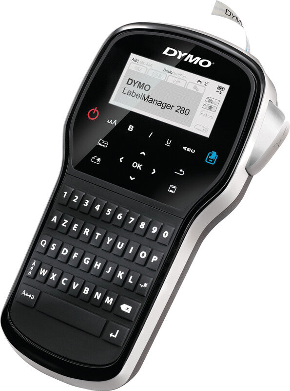 DYMO LabelManager 280 – Beschriftungsgerät, für Schriftbänder bis 12 mm, USB, Akku