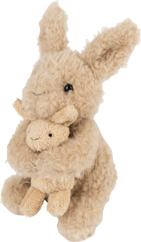 Egmont Plüschtier Hase Emile mit Baby – 20 cm – beige