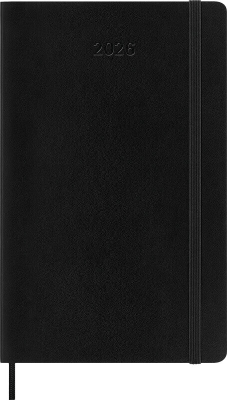 Moleskine Tagesagenda – 1 Tag pro Seite, gebunden, 13 × 21 cm, 2026, 1-Stunden-Takt, schwarz, FSC