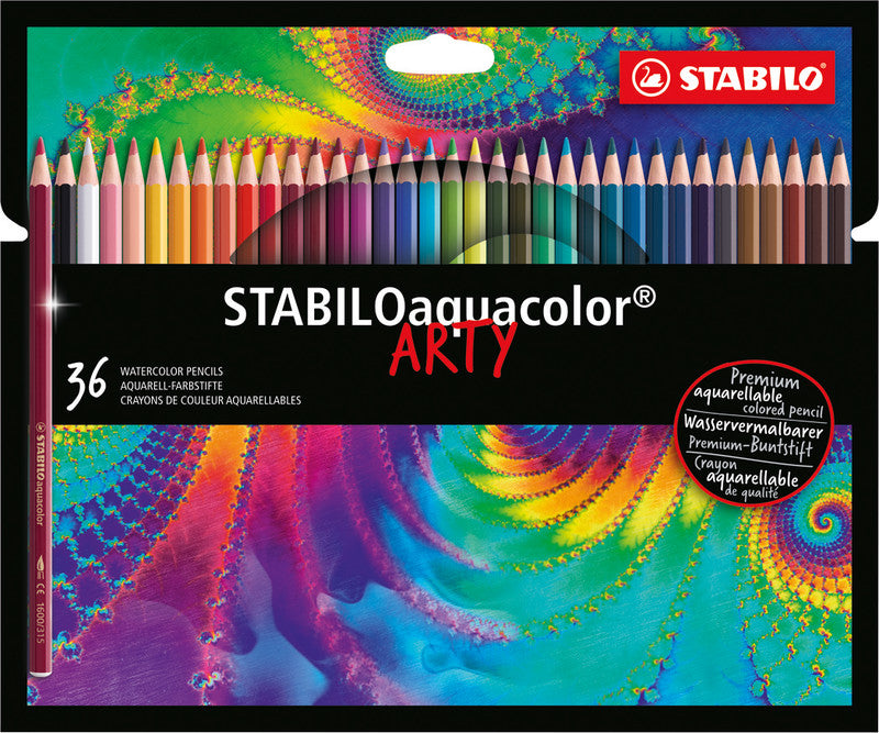 STABILO Aquarellfarbstifte aquacolor Arty – 24 Farben, Ø 2,8 mm