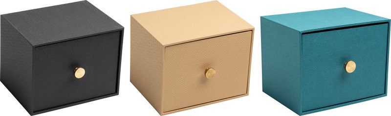 Exacompta Karteikasten A6 quer, beige, Karton – 1 Stück – für A6-Karteikarten