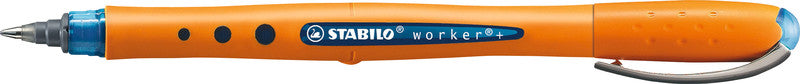 STABILO worker+ – Tintenroller, mit Kappe, 0,5 mm, blau, für Linkshänder