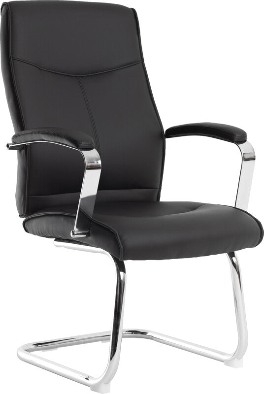 Q-CONNECT Módena Besuchersessel – Kunstleder – Schwarz, bis 120 kg