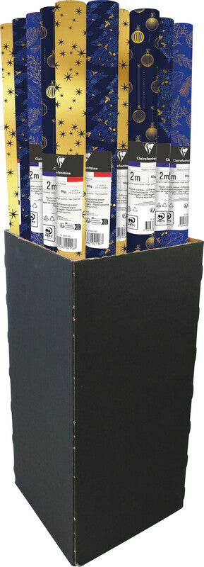 Clairefontaine Azurite Gestrichenes Geschenkpapier – 70 cm × 2 m – 80 g/m² – Weihnachten
