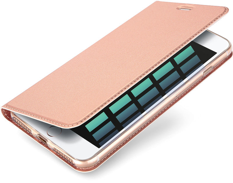 Dux Ducis Booklet-Hülle – für Apple iPhone 6 Plus–8 Plus – Roségold – mit Kartenfach, Magnetverschluss