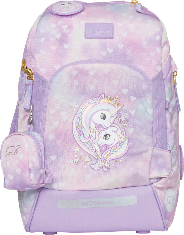 Beckmann Schulrucksack Active Air Flx – 6-teilig – Einhorn Prinzessin Violett
