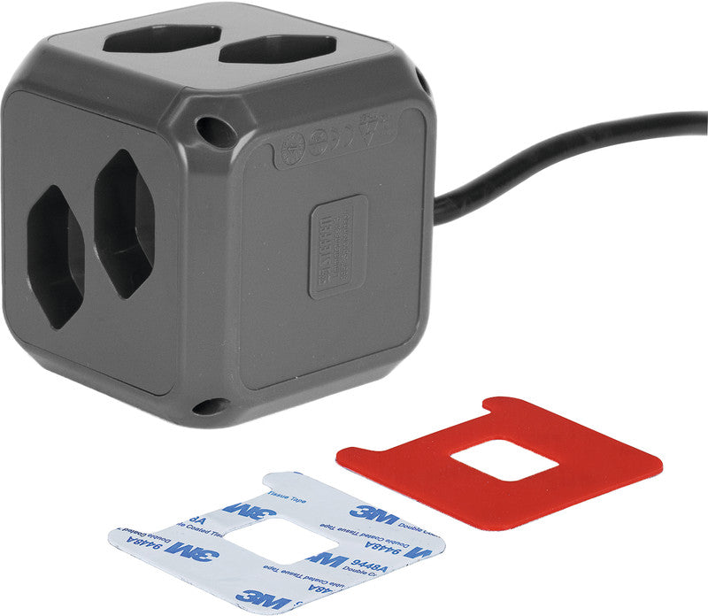 Steffen Steckdosenleiste Cube – 1,50 m, Kunststoff, Anthrazit, 8× T13, 1× USB-C PD 18 W