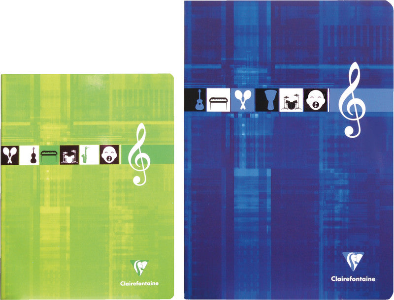 Clairefontaine Notenheft, 175 × 220 mm, kariert 5 mm, Klammerheftung, Karton, 56 Seiten, 90 g/m² – sortiert