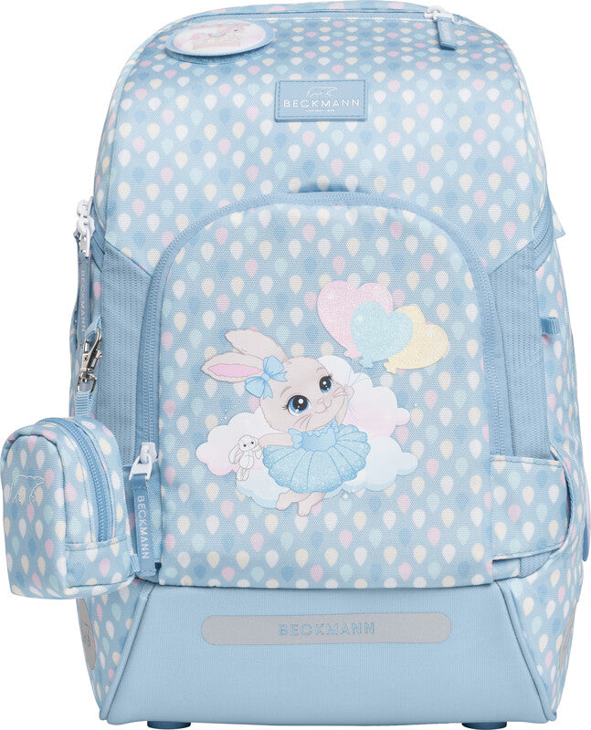 Beckmann Active Air FLX – Schulrucksack, Blue Bunny, 20–25 l, 26×39×22 cm, für Laptop bis 15", mit Wendetasche