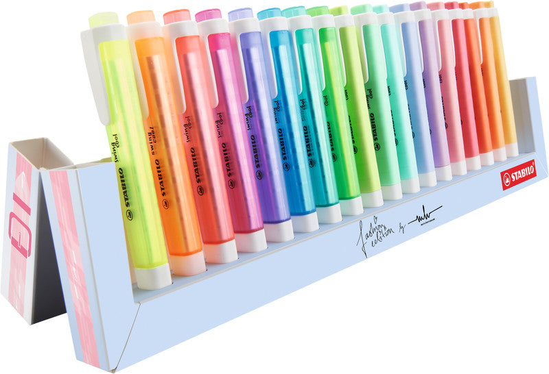 STABILO Textmarker Desktop Set 18 Farben – Keilspitze, 1–4 mm