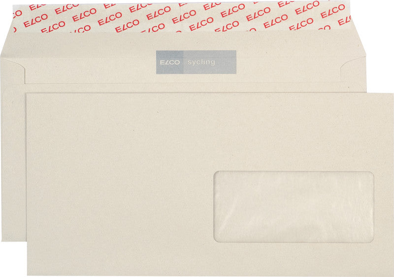 Elco Couvert C5/6, Fenster rechts, Haftklebung, grau, 100 g/m² – 500 Stk.