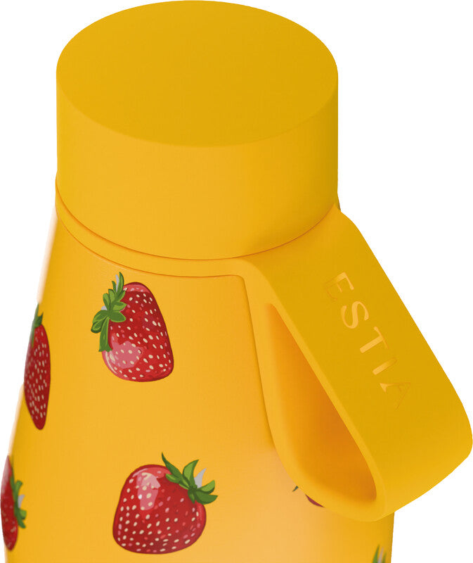 Estia Flow Isolierflasche 500 ml – Doppelwandig 12 h Heiss / 24 h Kalt, Edelstahl, Schraubdeckel, Berry Bright