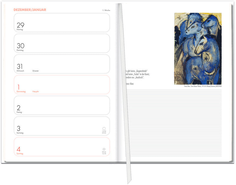Heye Lady Agenda – 1 Woche/1 Seite, Gebunden, A5, 2026, Mehrsprachig, Weiss, Blumen, FSC
