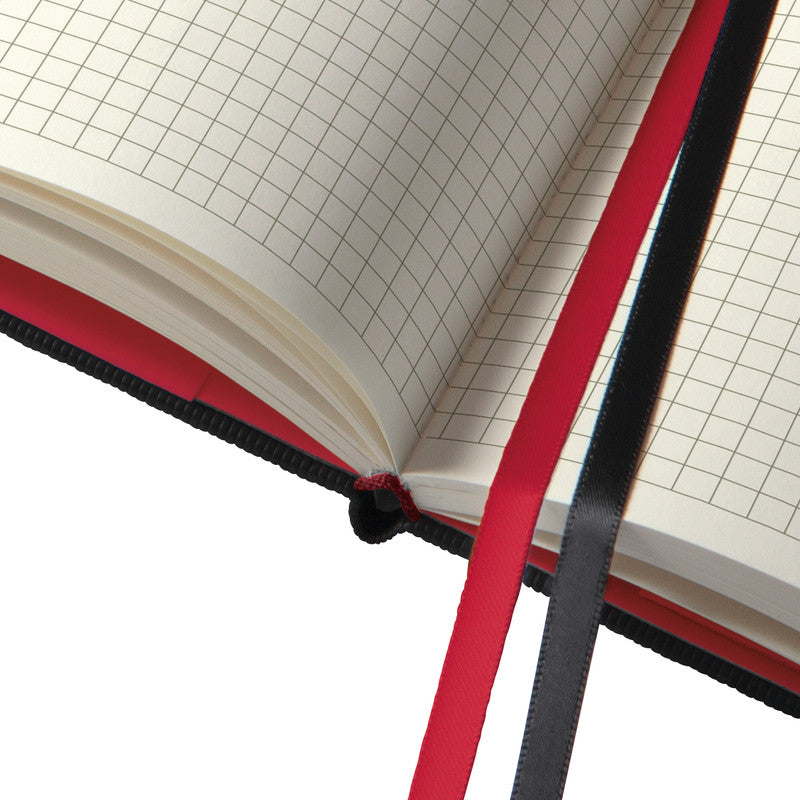 Sigel Notizbuch A5, kariert, Fadenheftung, 194 Seiten, 80 g/m² – schwarz