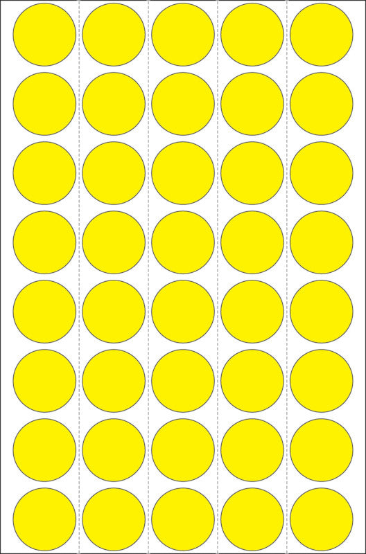 HERMA Haftetiketten – Ø 19 mm, permanent, gelb, 32 Blatt (1'280 Stk.)