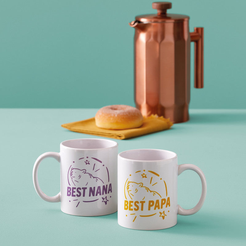 Cricut Tasse – 0,44 l, Keramik, Weiss, 2 Stück, für Cricut Tassenpresse Mug Press