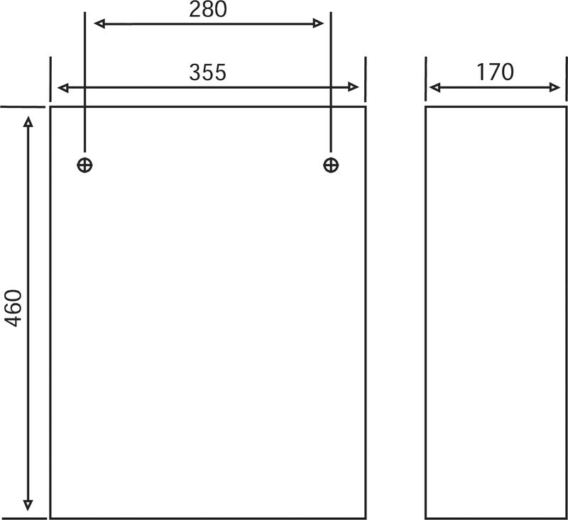 Katrin Abfallcontainer – 25 l – ohne Deckel – Edelstahl – B × H × T 355 × 460 × 170 mm