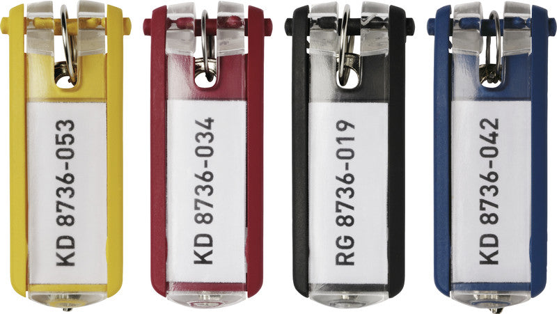 Durable Schlüsselschild Key Clip – schwarz, Kunststoff, B 24 × H 68 × T 15 mm, 6 Stk. – für Key Box Code 36