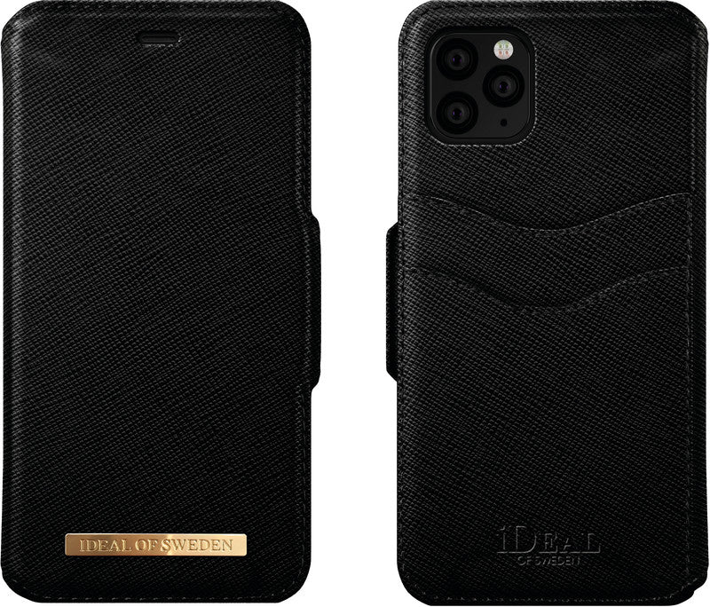 Ideal of Sweden – Booklet-Hülle Saffiano – für Apple iPhone 11 Pro – schwarz – mit Kartenfach, Magnetverschluss