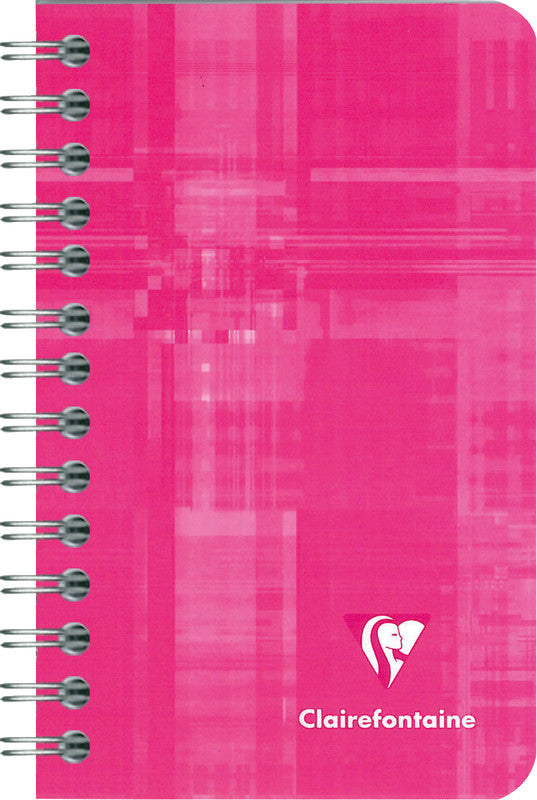 Clairefontaine Spiralheft, 75 × 120 mm, kariert, Spiralbindung, Karton, 50 Blatt, 50 g/m² – farbig sortiert