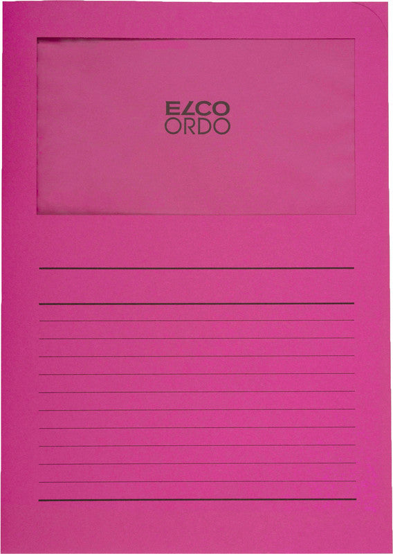 Elco Ordo Classico Sichtmappe A4 – 100 Hüllen, Fuchsia, Papier