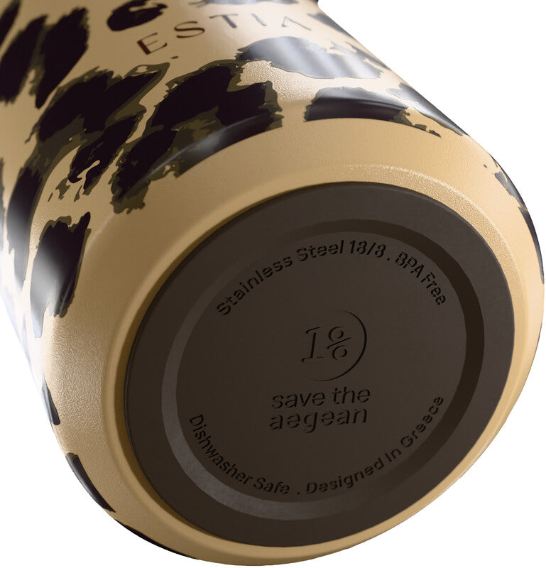 Estia Pulse Isolierflasche 500 ml – Doppelwandig 12 h Heiss/24 h Kalt, Edelstahl, mit Strohhalm