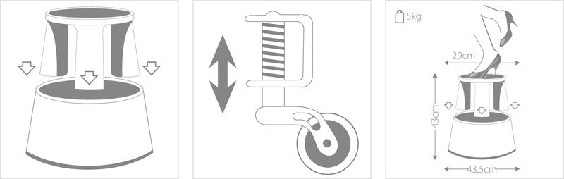 Q-Connect Hocker – 43 cm, 150 kg, schwarz