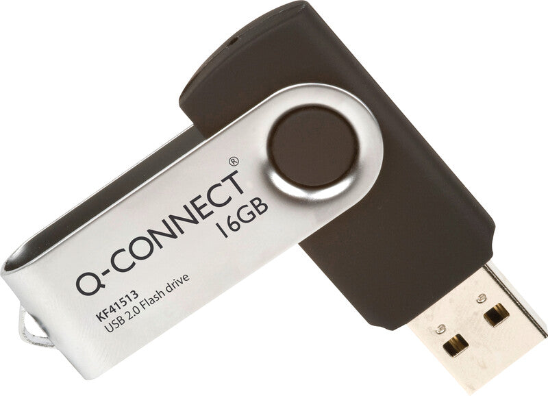 Q-CONNECT USB-Stick – 16 GB, USB 2.0, drehbarer Verschluss