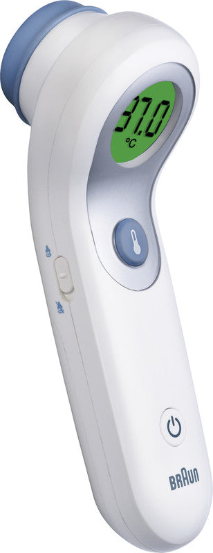 Braun Berührungsloses Stirnthermometer – farbcodiertes Display, Stumm-Modus, wasserfest, BPA-frei