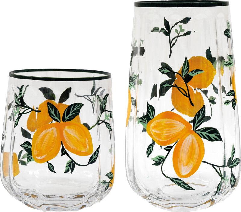 Sifcon Trinkglas Citrus – 525 ml, Ø 9,3 cm, H 10,5 cm, Glas, Mehrfarbig