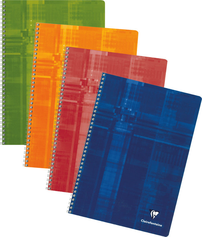 Clairefontaine Spiralheft, A4, liniert, Spiralbindung, Karton, 50 Blatt, 50 g/m² – sortiert