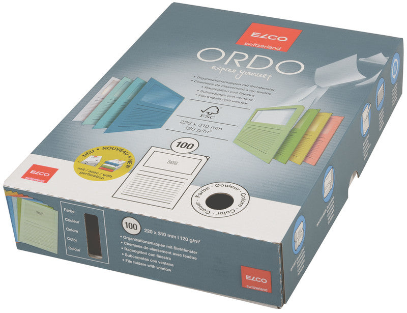 Elco Sichtmappe A4 – intensivrot, Papier, Fronttasche, 100er-Pack