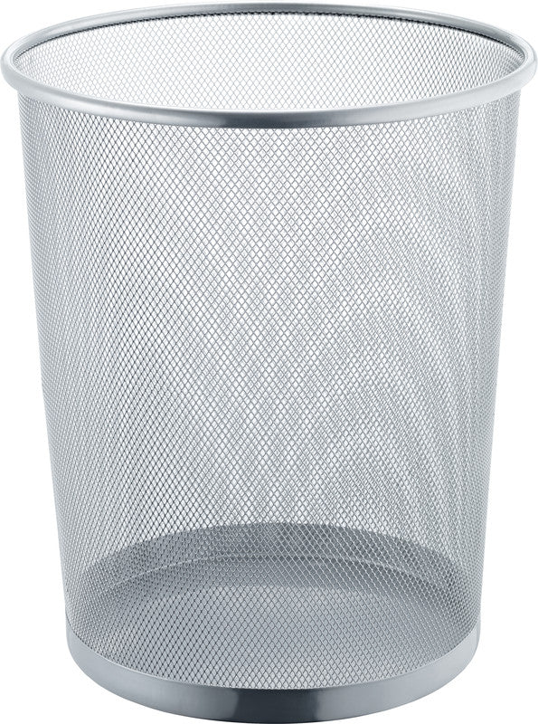 Helit Papierkorb the Circle Network Mesh – 23 l – Stahl, Silber – Ø 295 × H 350 mm