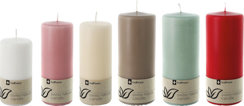 Balthasar Zylinderkerze, taupe, 19 cm, Ø 8 cm – eco:plus, recyclingfähig