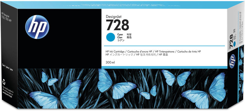 HP Tintenpatrone 728, cyan, 300 ml