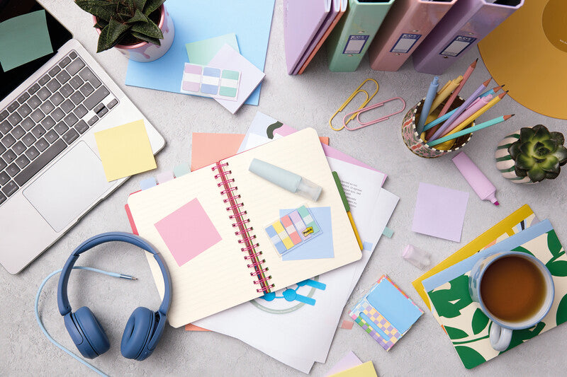 Post-it schmale Indexstreifen – 11,9×43,2 mm – sortiert, 5×20 Stück, mit Dispenser