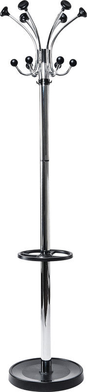 MAUL Nebula Garderobenständer (mit Schirmhalter) – Stahl – Silber – 1'775 mm