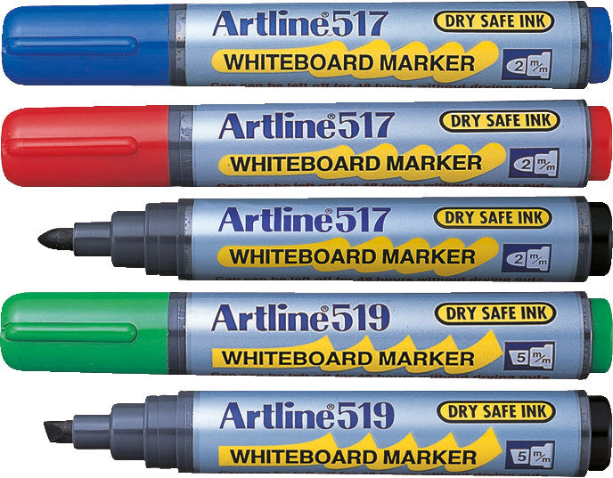 Artline Whiteboard-Marker 517 – Rundspitze 2 mm – Schwarz – Trocken abwischbar
