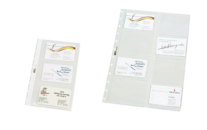 Adoc Ersatzsichttaschen – A4, transparent, für 16 Visitenkarten, 10 Stk.